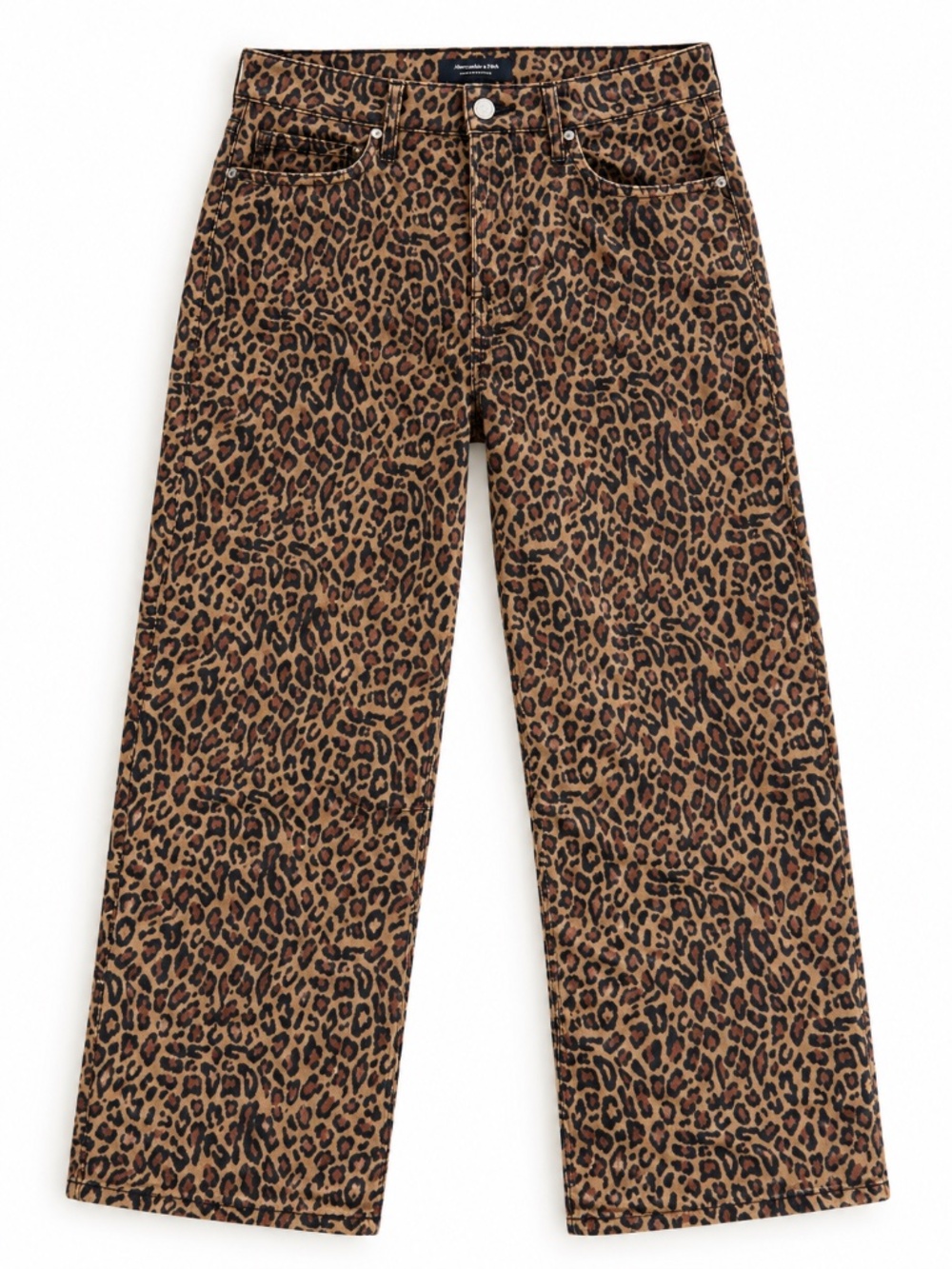 Cheetah Print Barrel Mid Rise Jeans - Size 28